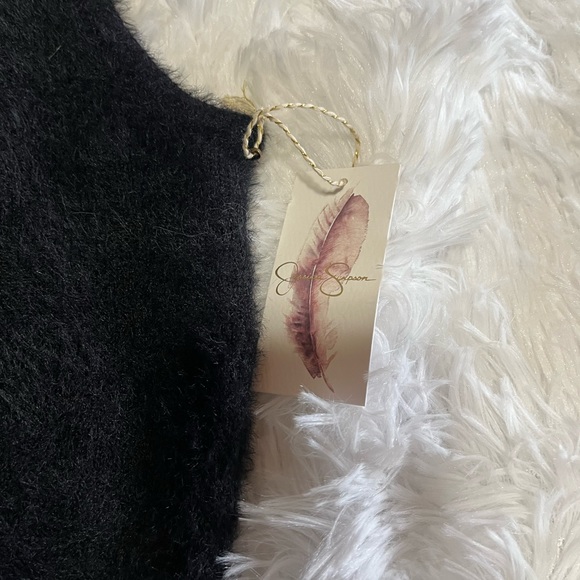 Jessica Simpson Fuzzy Fur Turtleneck Tank Top Black Girls Sz. L - Picture 4 of 8